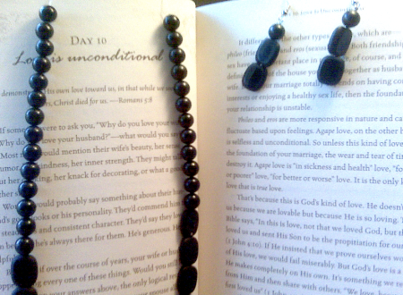 blackstone necklace and earrings